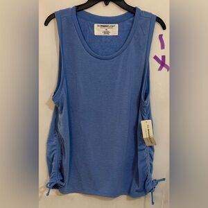 Casual Blue Tank Top with Side Ties